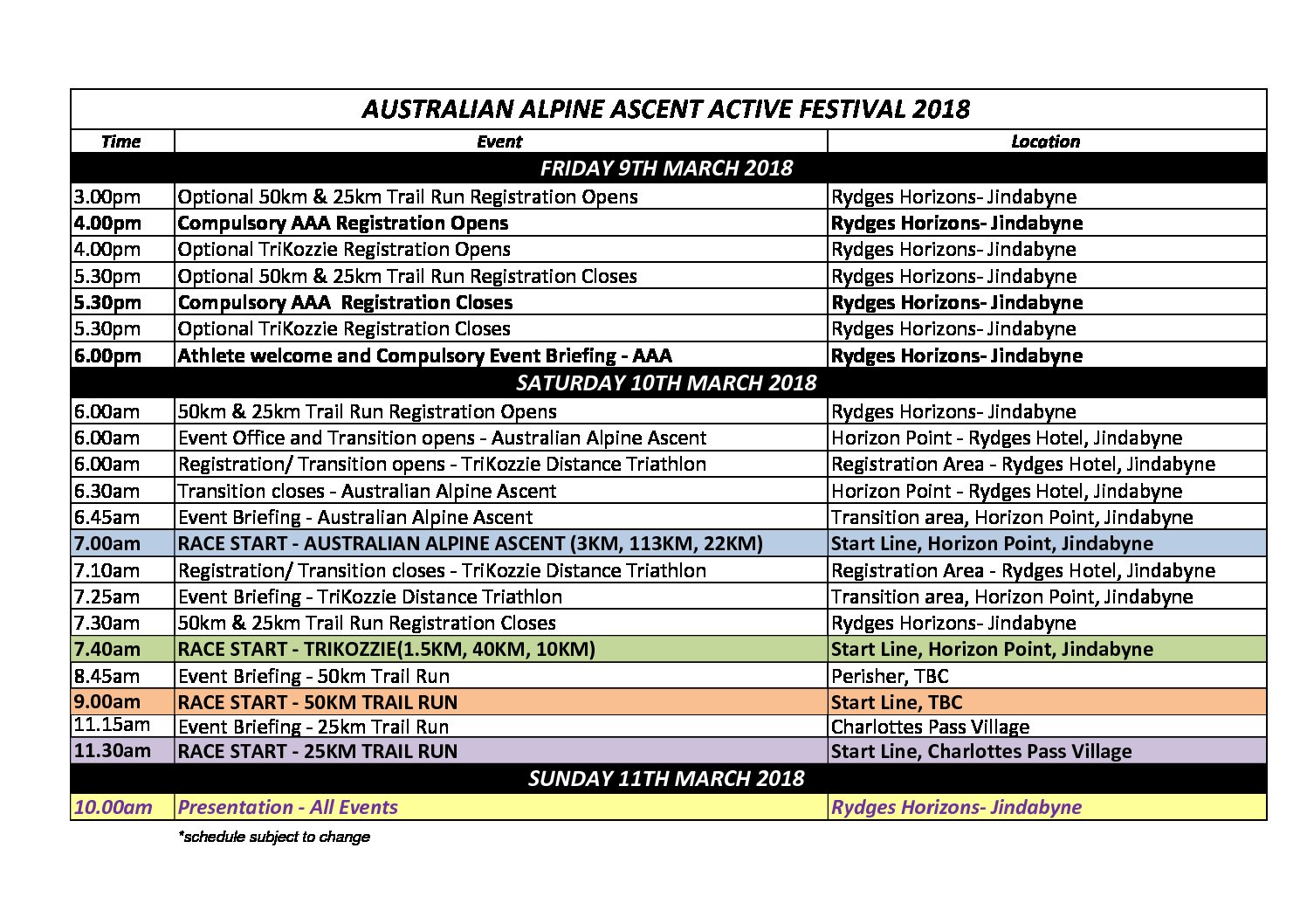 DRAFT Event Schedule 2018 v1